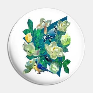 Blue Jays and Magnolias Pin