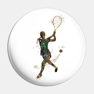 Tennis Girl Player Backhand Shot Watercolor Pin