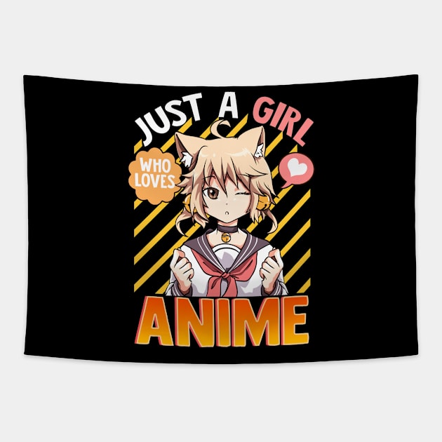 Cute & Funny Just A Girl Who Loves Anime Tapestry by theperfectpresents