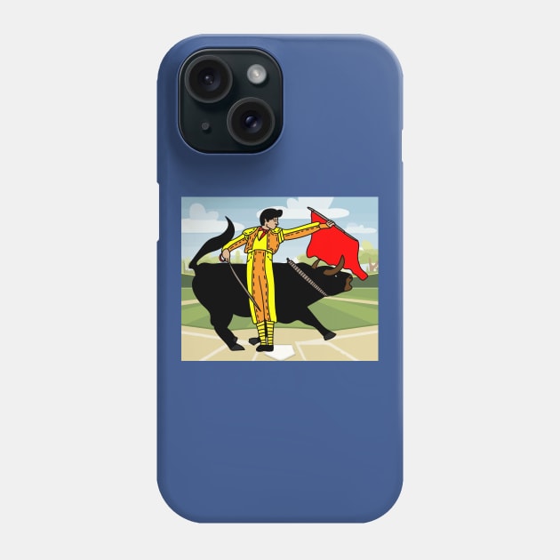 Arena Bullfight Torero Bull Phone Case by flofin