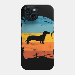 Dachshund Distressed Vintage Retro Silhouette Phone Case