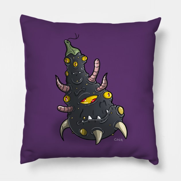 Evil eggplant Pillow by John Coen Artistry