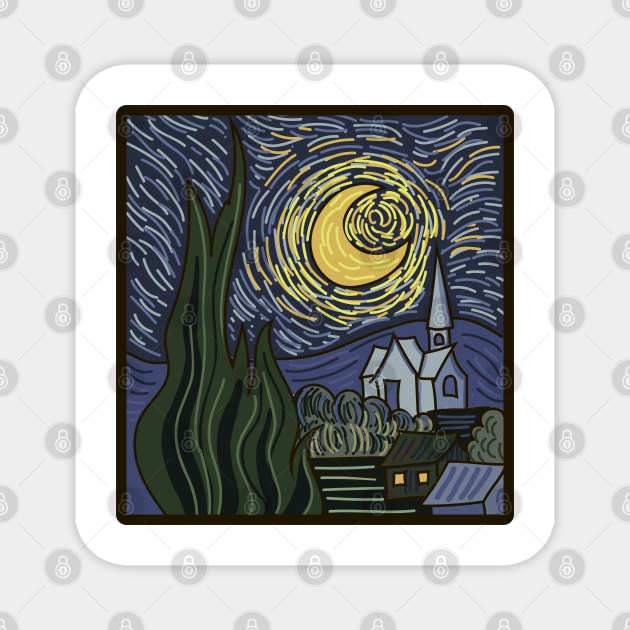 Starry night Magnet by senkova