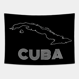 Cuba Map Outline Travel Tourism Tapestry