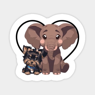 Elephant and Dog Friends Magnet