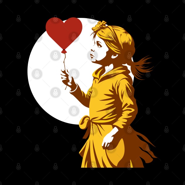 Girl with heart Balloon: Close-Up Embrace by EcoEdge