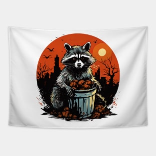 Trick or trash Raccoon Tapestry