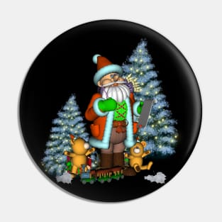 Christmas, Santa Claus with teddy bear Pin