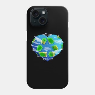 Earth Heart With Clouds And Recycle Logo For Earth Day Phone Case