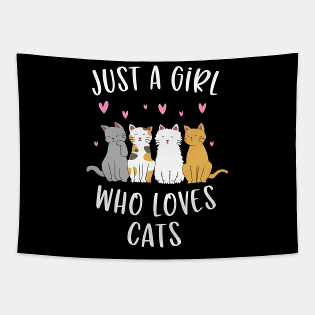 Just A Girl Who Loves Cats Cute Cat Tapestry by LEGO