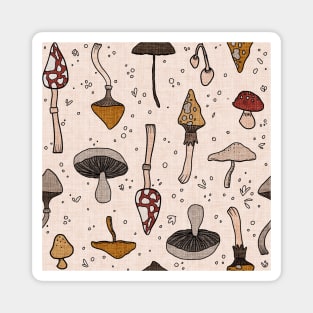 Linen Mushrooms Magnet