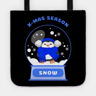 Xmas Season Snow Penguin (Blue) Tote