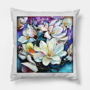 White magnolia Pillow