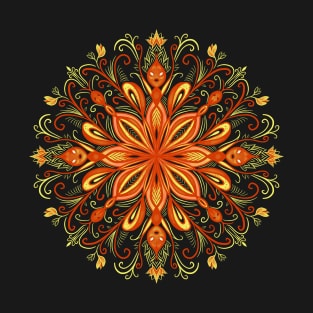 Fire Flame Creatures Mandala T-Shirt