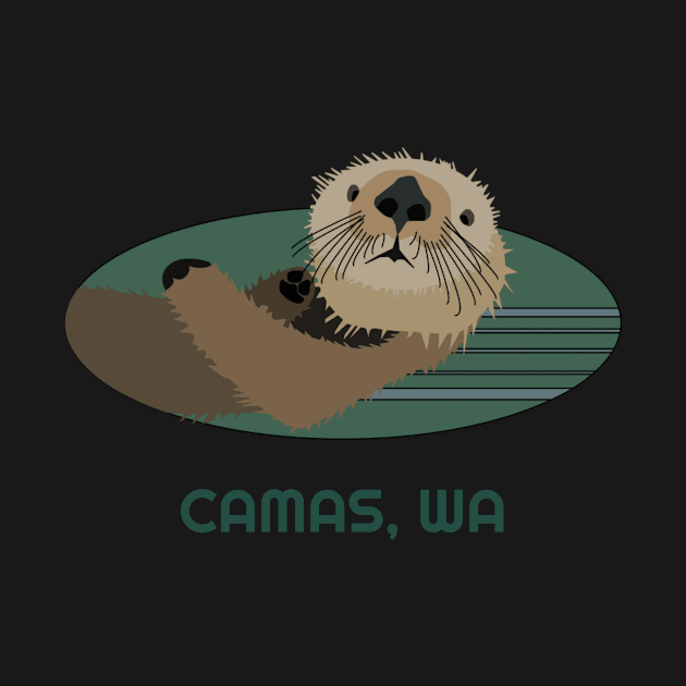 Cute Otter Camas, Washington Coast Resident Fisherman Gift by twizzler3b