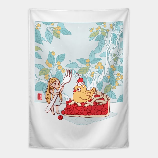 Cherry Pie Tapestry by Freeminds