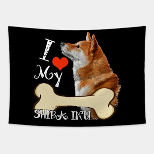 Shiba Inu T-Shirt - I Love My Shiba Inu Tapestry