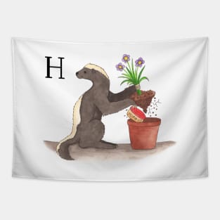 H is for Honey Badger (he doesn't care) Tapestry