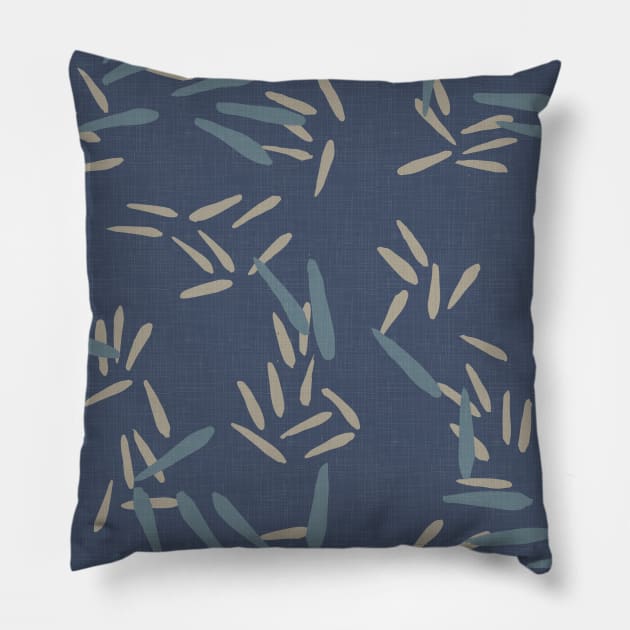 Bamboo Leaves / Denim Pillow by matise