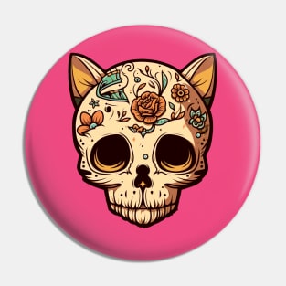 mexican skull cat Pin