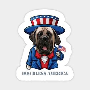 English Mastiff Dog Bless America Magnet