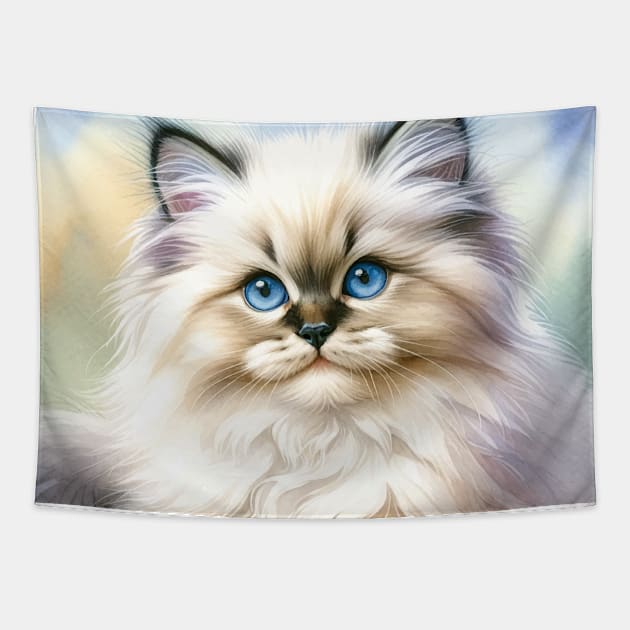 Himalayan Watercolor Kitten - Cute Kitties Tapestry by Aquarelle Impressions