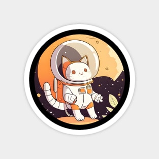 Cat Astronaut Floating in Space - Cat Lover Magnet