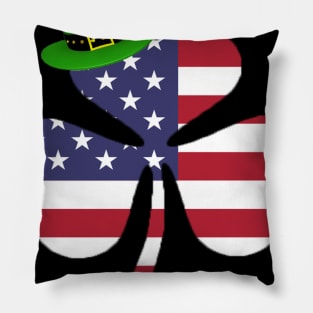 St Patricks Day Shirt American Flag Pillow