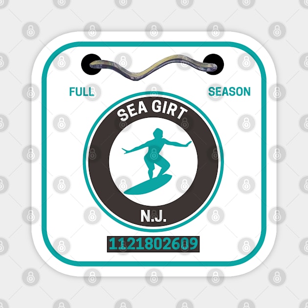 Sea Girt New Jersey Beach Badge Magnet by fearcity