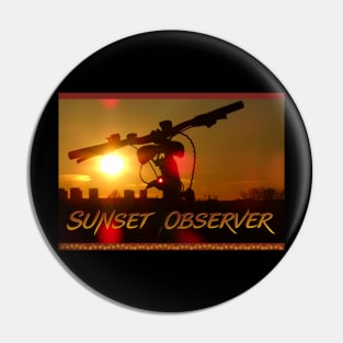 Bicycle Sunset Observer for bicycle lovers Pin