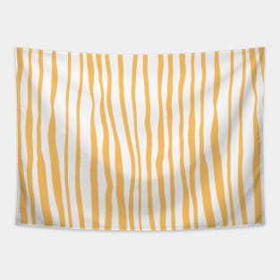 Vertical retro wavy lines - summer yellow Tapestry