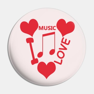 I Love Music Pin