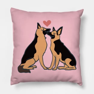 German Shepherd Kisses Pillow