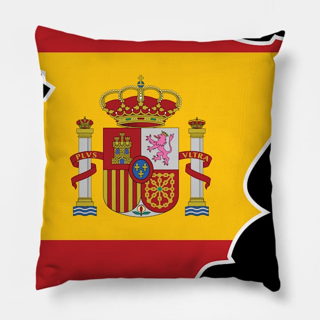 Spain map flag designs Pillow by D_designs