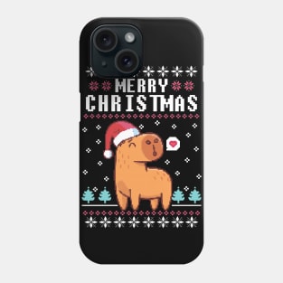 Merry Christmas capybara Phone Case