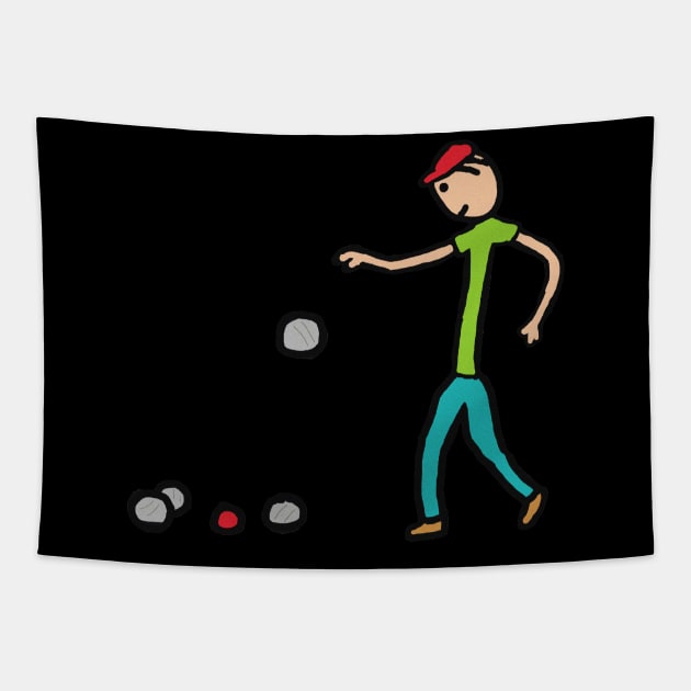 Petanque Tapestry by Mark Ewbie