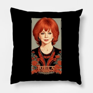 reba mcentire//vintage vektor 80s style v4 Pillow