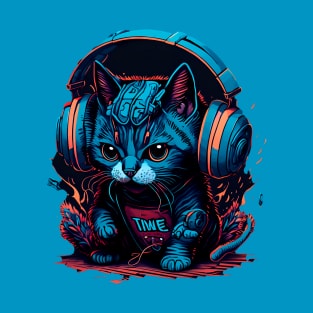 Futuristic Cat DJ T-Shirt