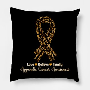 Appendix Cancer Awareness 2024 Family Men Women Kids Friends Pillow