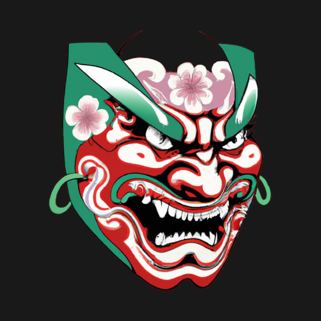 Traditional Japanese Hannya Mask - Demon Noh Theater Art by RisingSunCreations