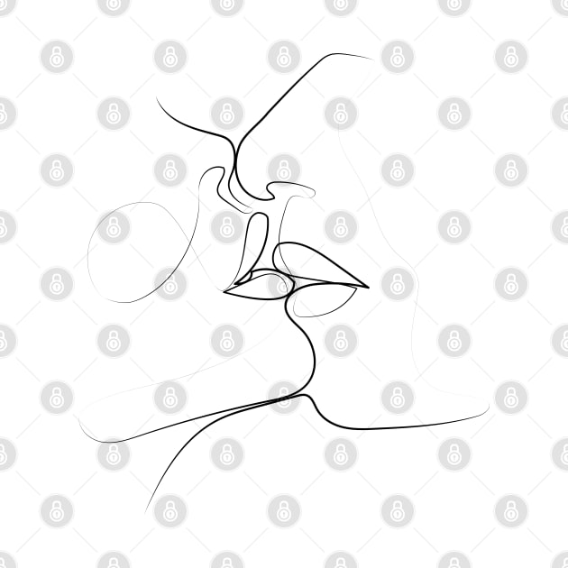 Kiss Kiss One Line | One Line Artist | Minimal Art | One Line Art | Minimalist by One Line Artist