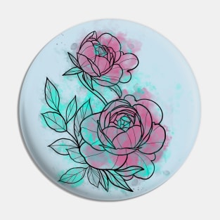 Pink peonies Pin