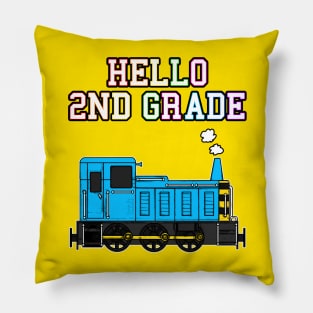 Hello 2nd Grade Diesel Train Back To School Pillow