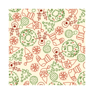 Christmas icons seamless pattern T-Shirt