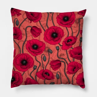 Red Poppies Pillow