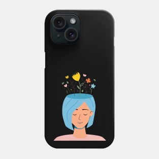 Woman With Flowers On Her Head Phone Case