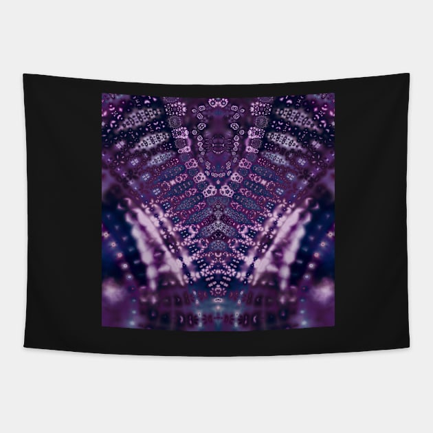 Purple Fractal Lace V Shape Tapestry by KirstenStar 