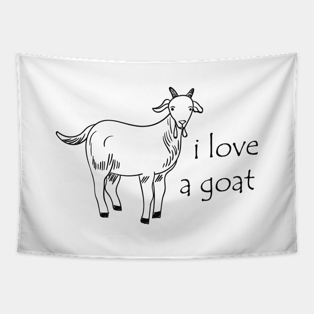 Goat - I love a goat Tapestry by KC Happy Shop