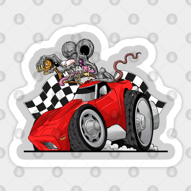 DigiRods Rat Rod Racer Red Hot Rod Racing Corvette C3 Cartoon Car Series - Rat Rod - Sticker | TeePublic DigiRods Rat Rod Racer Red Hot Rod Racing Corvette C3 Cartoon Car Series - Rat Rod - Sticker | TeePublic