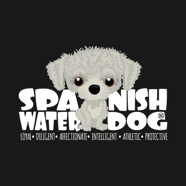 Spanish Water Dog (White) - DGBigHead by DoggyGraphics